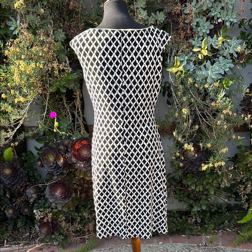 Lauren Ralph Lauren Black and White Sheath Midi Dress - Picture 3 of 3